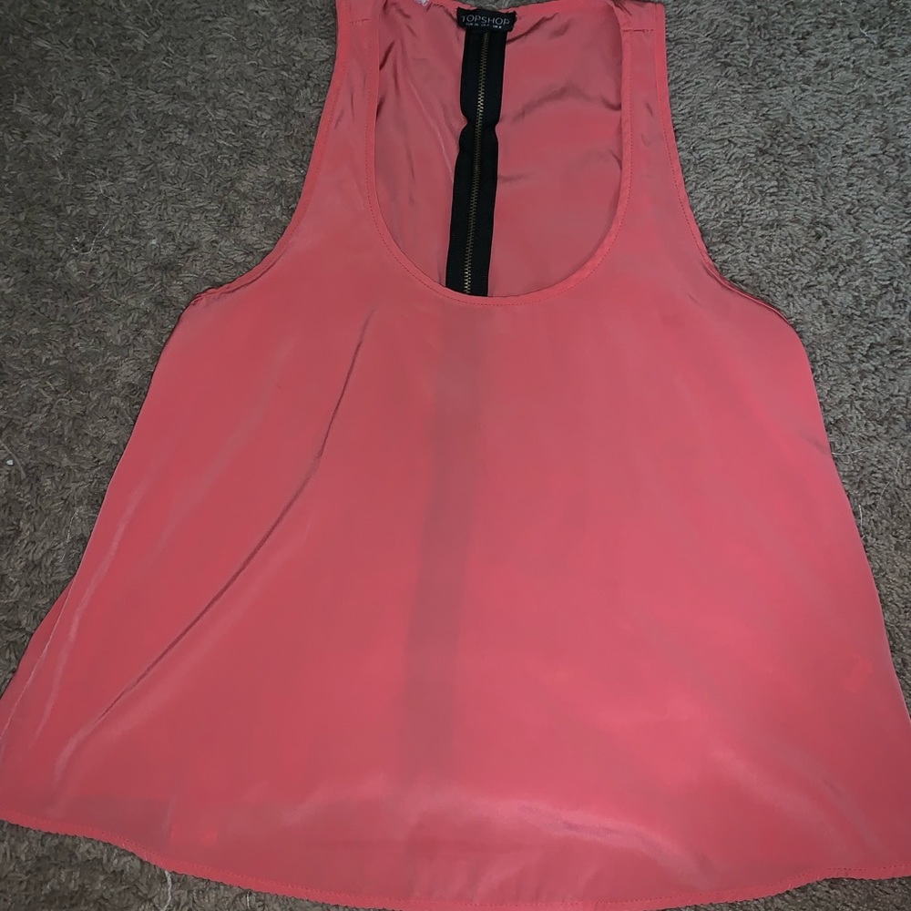 Top shop zipback tank top